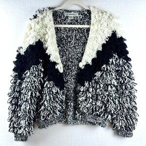 Vintage Le Sweater Button Cardigan Womens S Shag Retro Boho Hippie Artsy Runway